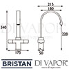 Bristan Chocolate Easyfit Sink Mixer Tap Dimensions